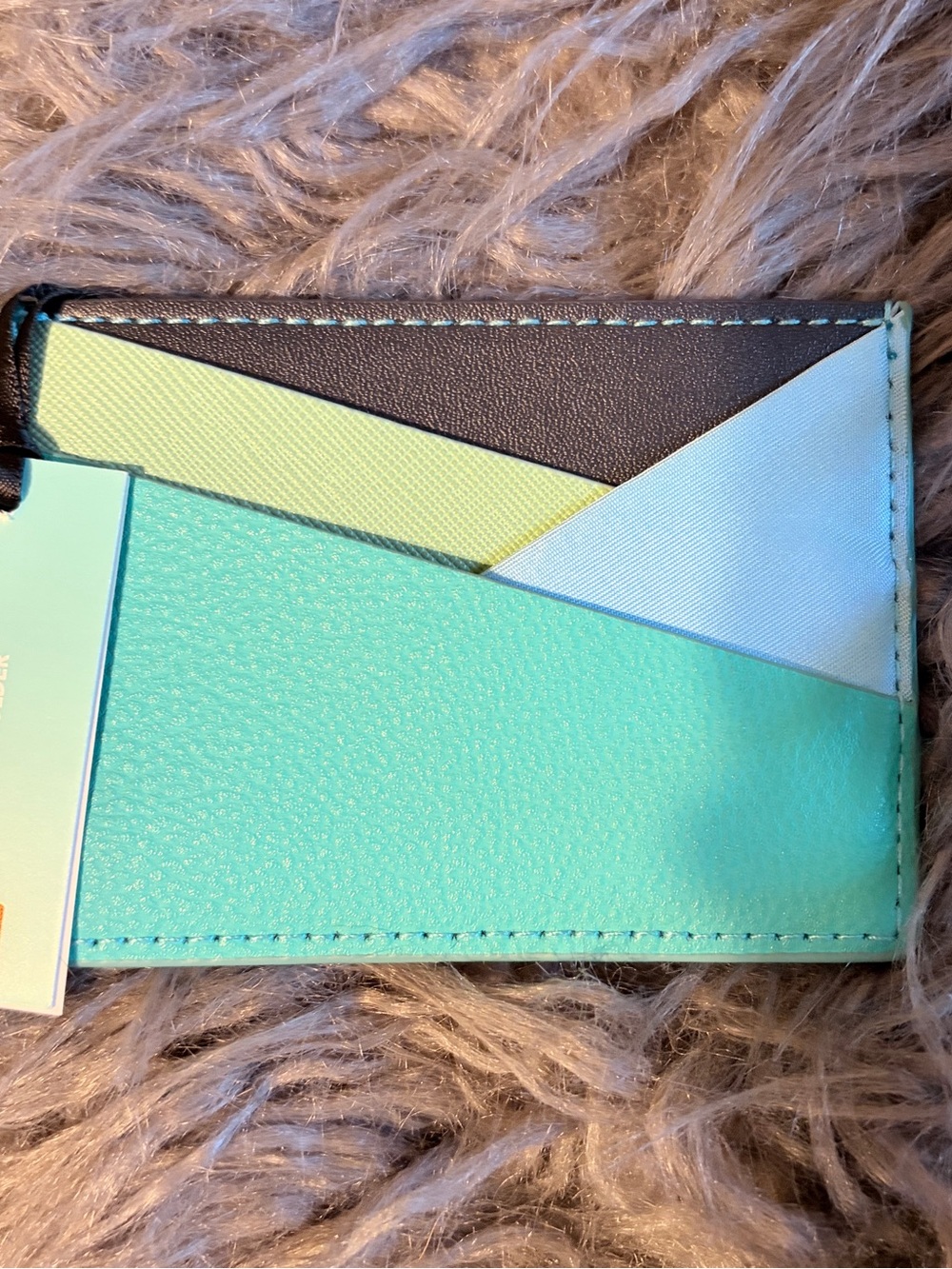 Me to We Colorblock Key & Card Holder in Mint, Light Blue, Yellow and Black